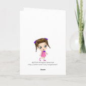 Chibi Girl Ballerina Verjaardag Kaart (Achterkant)