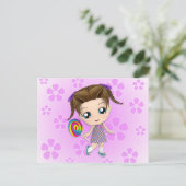 Chibi Girl Briefkaart (Staand voorkant)