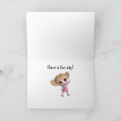 Chibi Girl Happy Birthday Kaart (Binnen)