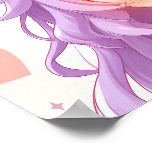 Chibi Girl Schattige Portret Poster (Hoek)