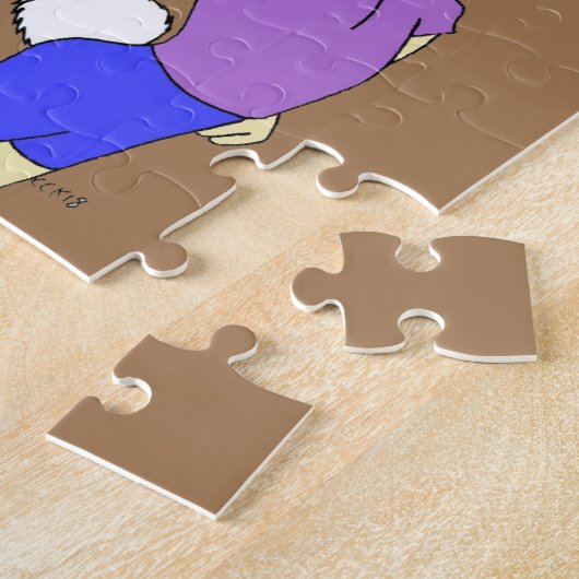 chibi girl with a bunny tail   button legpuzzel (Zijkant)