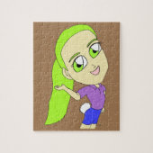 chibi girl with a bunny tail   button legpuzzel (Verticaal)