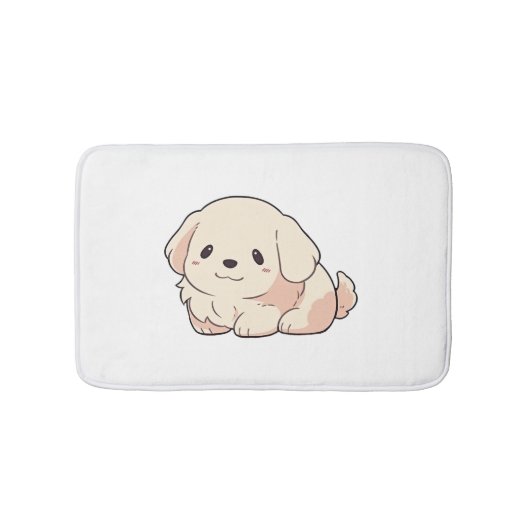 Chibi Golden Retriever Puppy Badmat (Voorkant)