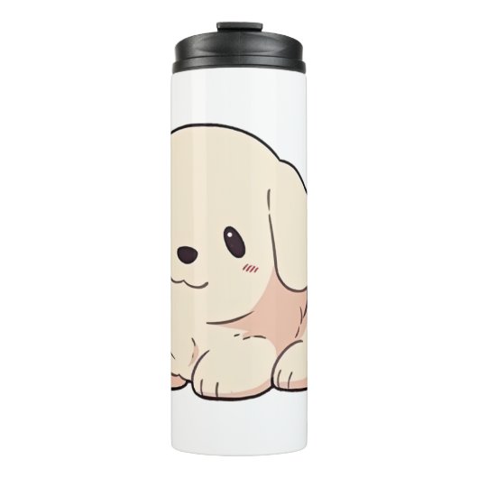 Chibi Golden Retriever Puppy Thermosbeker (Voorkant)