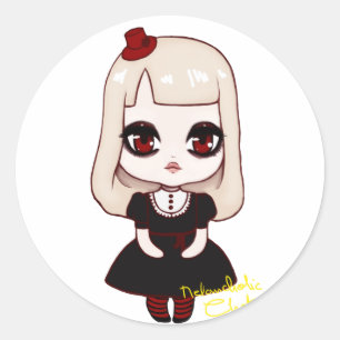 Chibi gothic loli ronde sticker