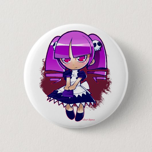 Chibi Gothic Ronde Button 5,7 Cm (Voorkant)
