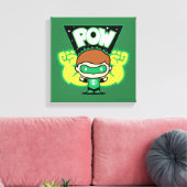 Chibi Green Lantern Forming Giant Fists Canvas Afdruk (Insitu (Woonkamer))