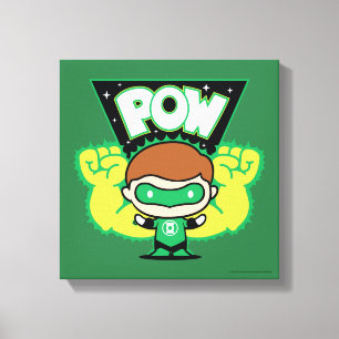 Chibi Green Lantern Forming Giant Fists Canvas Afdruk