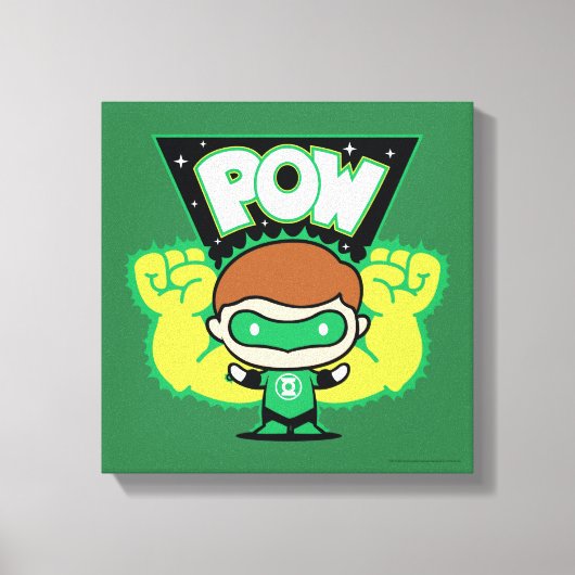 Chibi Green Lantern Forming Giant Fists Canvas Afdruk (Voorkant)