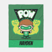 Chibi Green Lantern Forming Giant Fists Fleece Deken (Voorkant)