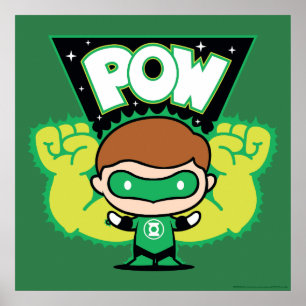 Chibi Green Lantern Forming Giant Fists Poster