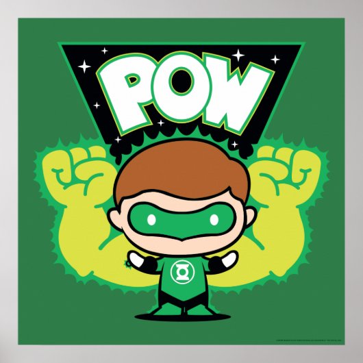 Chibi Green Lantern Forming Giant Fists Poster (Voorkant)