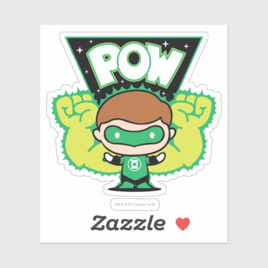 Chibi Green Lantern Forming Giant Fists Sticker (Vel)