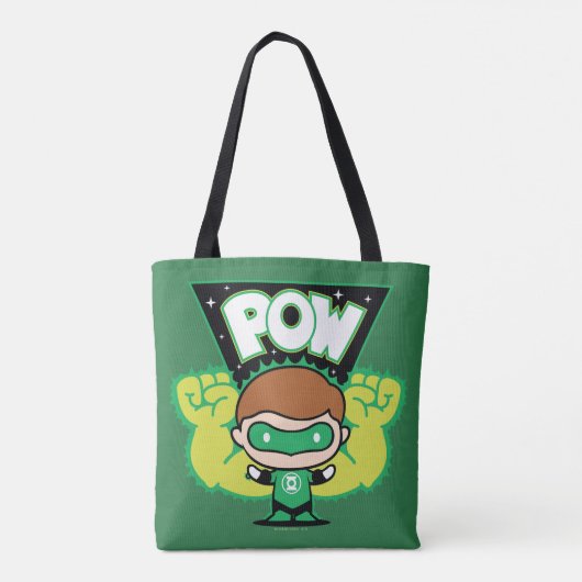 Chibi Green Lantern Forming Giant Fists Tote Bag (Achterkant)