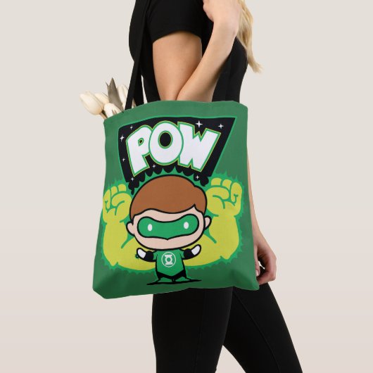 Chibi Green Lantern Forming Giant Fists Tote Bag (Dichtbij)