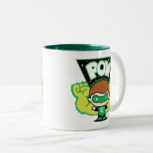 Chibi Green Lantern Forming Giant Fists Tweekleurige Koffiemok (Voorkant rechts)