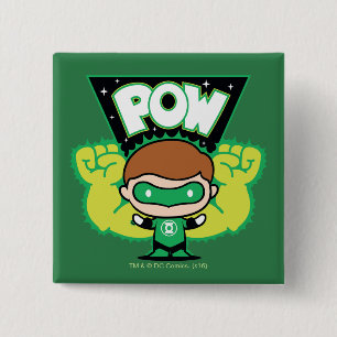 Chibi Green Lantern Forming Giant Fists Vierkante Button 5,1 Cm