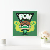 Chibi Green Lantern Forming Giant Fists Vierkante Klok (Huis)
