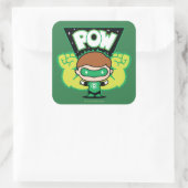 Chibi Green Lantern Forming Giant Fists Vierkante Sticker (Tas)