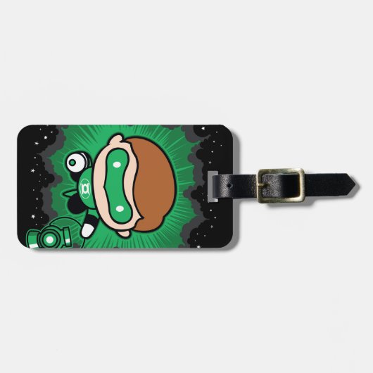 Chibi Green Lantern vliegt door de ruimte Bagagelabel (Voorkant horizontaal)