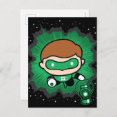 Chibi Green Lantern vliegt door de ruimte Briefkaart (Voorkant / Achterkant)