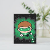 Chibi Green Lantern vliegt door de ruimte Briefkaart (Staand voorkant)