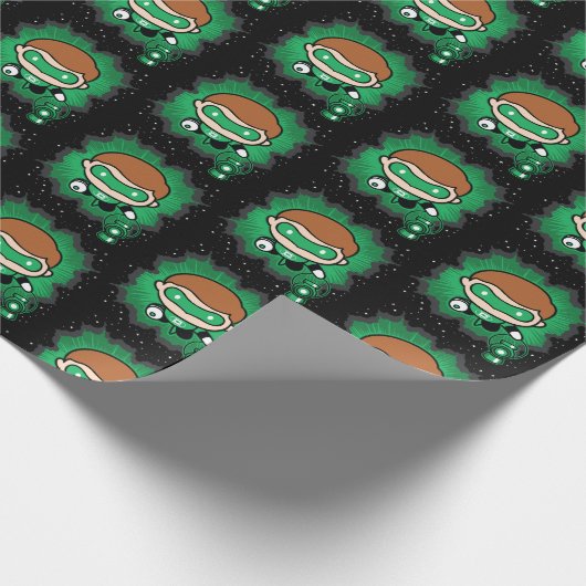 Chibi Green Lantern vliegt door de ruimte Cadeaupapier (Hoek)