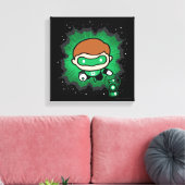 Chibi Green Lantern vliegt door de ruimte Canvas Afdruk (Insitu (Woonkamer))