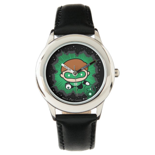 Chibi Green Lantern vliegt door de ruimte Horloge (Voorkant)