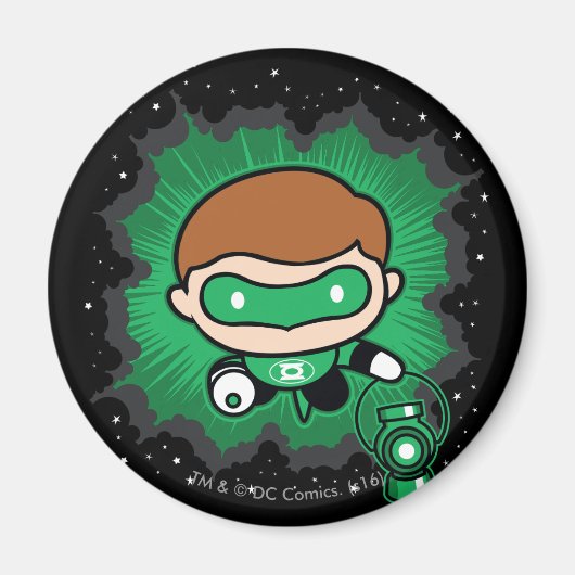 Chibi Green Lantern vliegt door de ruimte Magneet (Voorkant)