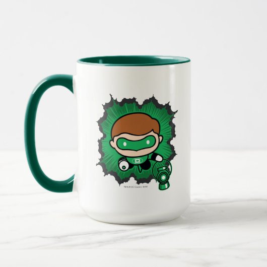 Chibi Green Lantern vliegt door de ruimte Mok (Links)