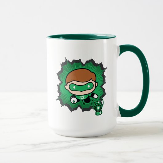 Chibi Green Lantern vliegt door de ruimte Mok (Rechts)