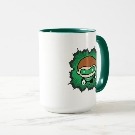 Chibi Green Lantern vliegt door de ruimte Mok (Voorkant rechts)