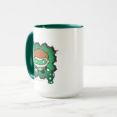 Chibi Green Lantern vliegt door de ruimte Mok (Voorkant links)