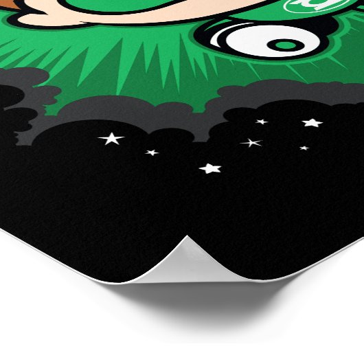 Chibi Green Lantern vliegt door de ruimte Poster (Hoek)