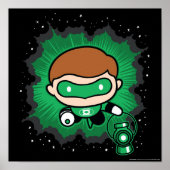 Chibi Green Lantern vliegt door de ruimte Poster (Voorkant)