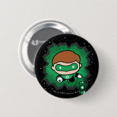 Chibi Green Lantern vliegt door de ruimte Ronde Button 5,7 Cm (Voorkant /achterkant)