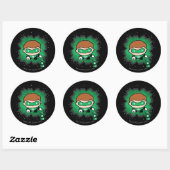 Chibi Green Lantern vliegt door de ruimte Ronde Sticker (Vel)