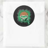 Chibi Green Lantern vliegt door de ruimte Ronde Sticker (Tas)