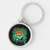Chibi Green Lantern vliegt door de ruimte Sleutelhanger (Voorkant)