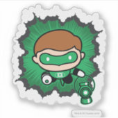 Chibi Green Lantern vliegt door de ruimte Sticker (Voorkant)