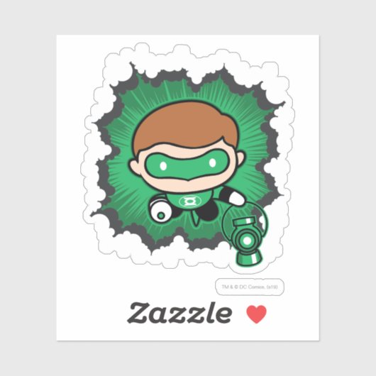 Chibi Green Lantern vliegt door de ruimte Sticker (Vel)