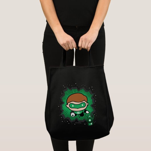 Chibi Green Lantern vliegt door de ruimte Tote Bag (Voorkant (product))