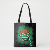 Chibi Green Lantern vliegt door de ruimte Tote Bag (Voorkant)