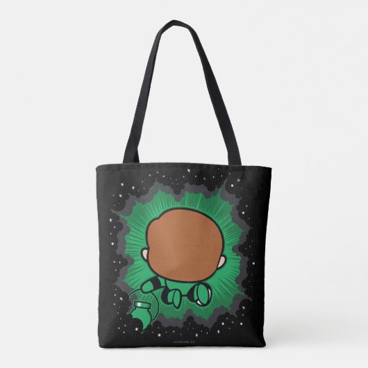Chibi Green Lantern vliegt door de ruimte Tote Bag (Achterkant)