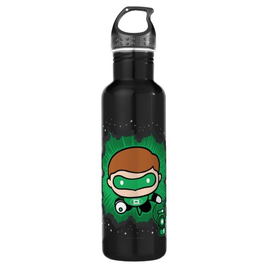 Chibi Green Lantern vliegt door de ruimte Waterfles (Voorkant)