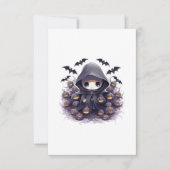 Chibi Grim Reaper Halloween - Schattige Dark Fanta Bedankkaart (Voorkant)