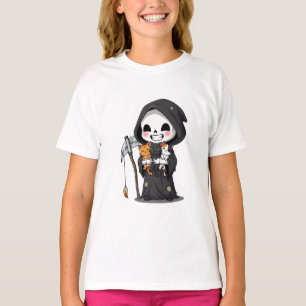 Chibi Grim Reaper met drie kleine katjes voor kind T-shirt