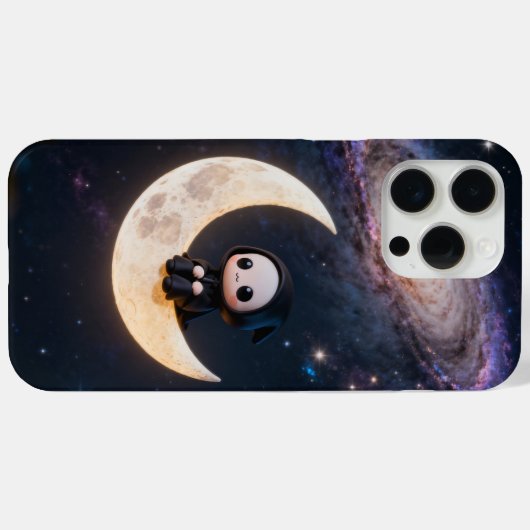 chibi grim reaper sitting on a crescent moon Case-Mate iPhone case (Achterkant (horizontaal))