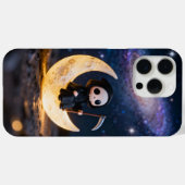 chibi grim reaper zittend op een wassende maan Case-Mate iPhone case (Achterkant (horizontaal))